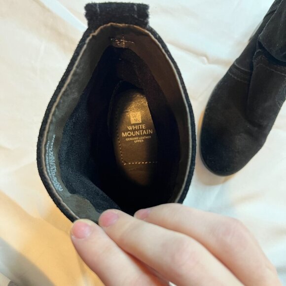 White Mountain Behari Black Leather Upper Slouchy Ankle Boot | Size 7 - Picture 5 of 8